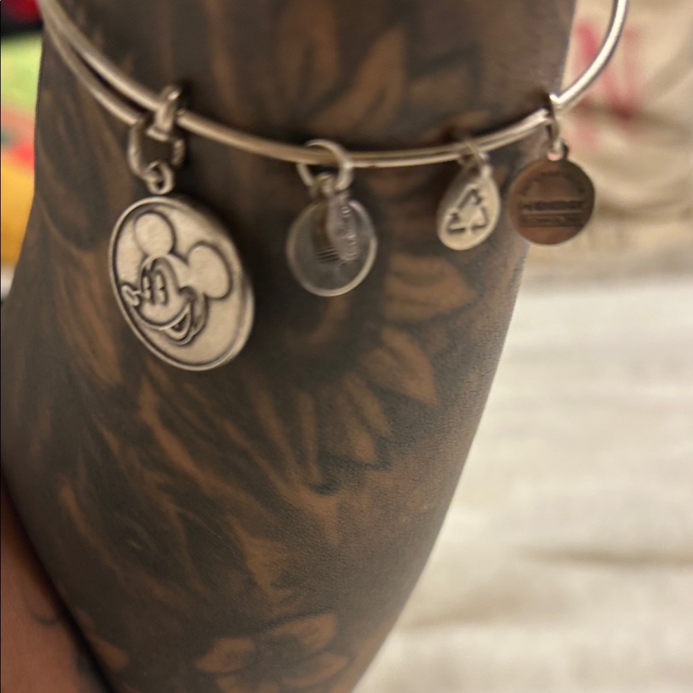 RARE Alex and Ani Silver Mickey Mouse Charm Bracelet - Picture 7 of 10